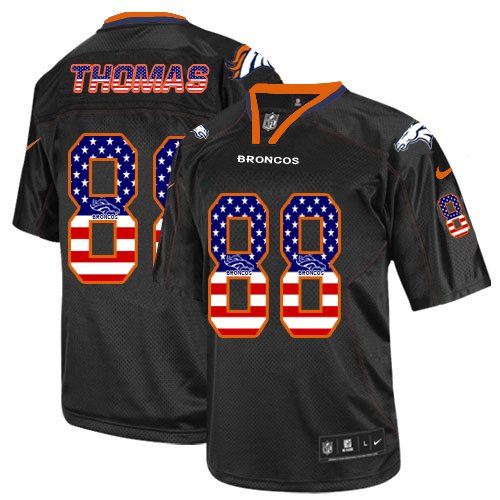 Men's Limited Demaryius Thomas Nike Jersey Black - #88 USA Flag Fashion NFL Denver Broncos